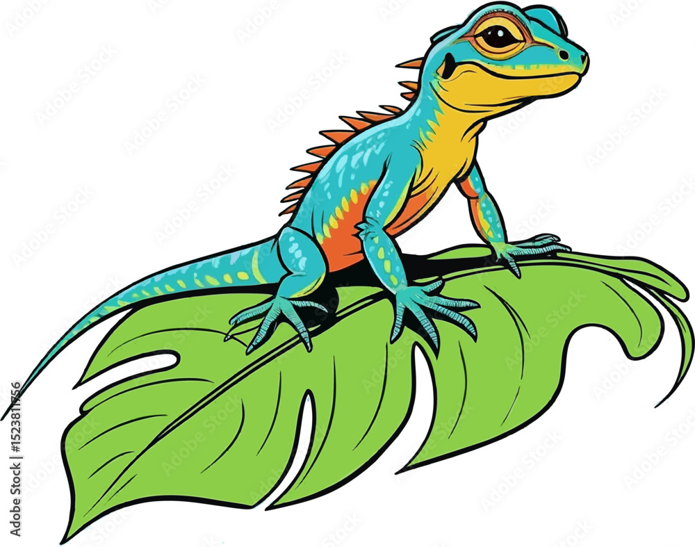 Obraz premium Cartoon lizard vector