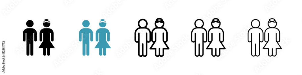 Fototapeta premium Girlfriend line icon in art style vector