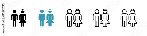 Girlfriend line icon in art style vector