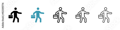 Going to work line icon in art style vector