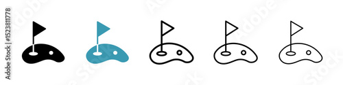 Golf yard line icon in art style vector