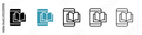 Ebook line icon in art style vector