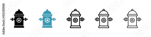 Fire hydrant line icon in art style vector