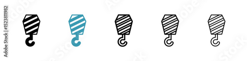 Crane line icon in art style vector