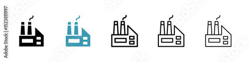 Factory line icon in art style vector