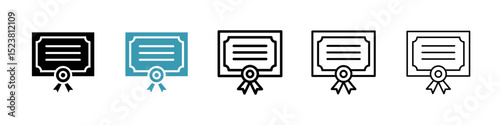 Diploma line icon in art style vector