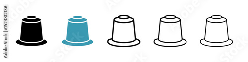 Coffee capsule line icon in art style vector