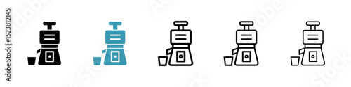 Cold pressed juicer line icon in art style vector