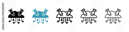 DOS line icon in art style vector