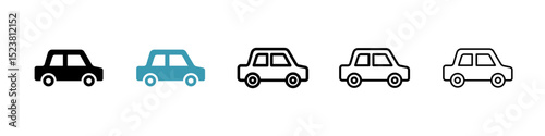 Compact car line icon in art style vector