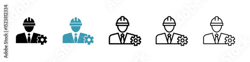 Civil Engineer line icon in art style vector
