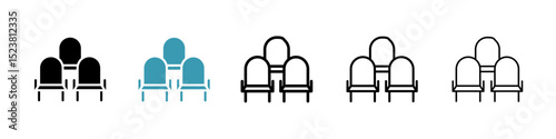 Cinema seat line icon in art style vector