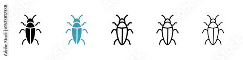 Cockroach line icon in art style vector