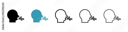 Breath line icon in art style vector