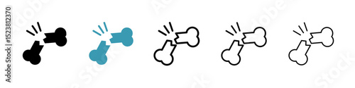 Broken bone line icon in art style vector
