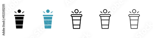 Beer pong line icon in art style vector