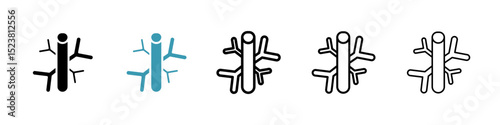 Blood Vessel line icon in art style vector