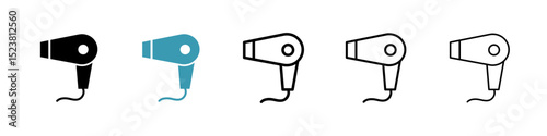 Blow dryer line icon in art style vector