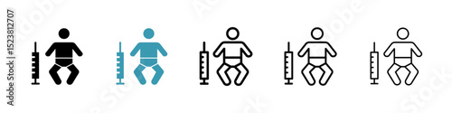 Baby Vaccination line icon in art style vector