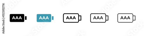 AAA battery line icon in art style vector