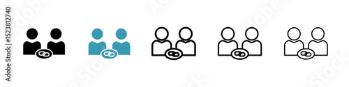 Affiliate link line icon in art style vector