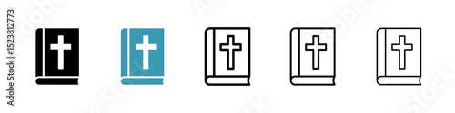 Bible line icon in art style vector