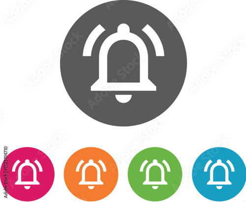 Ringing Bell Icon on Transparent Background, button icon vector illustration