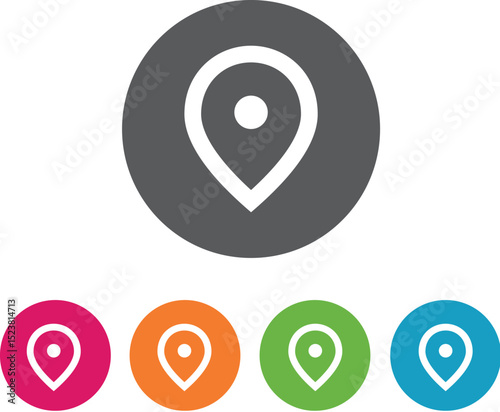 Location Pin Icon on Transparent Background, button icon vector illustration