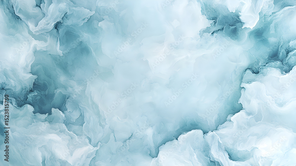 Obraz premium Soft blue and white abstract watercolor background with cloud-like textures and a tranquil, dreamy appearance.