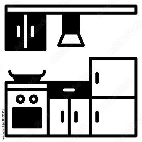 Kitchen outline mixed icon