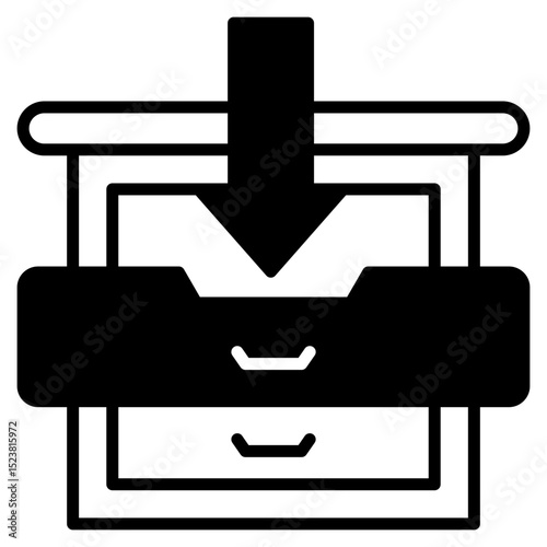 Drawer outline mixed icon