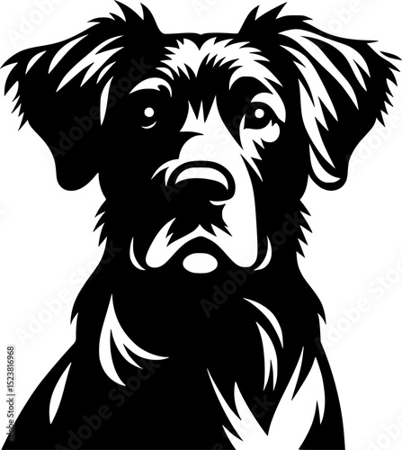 Wallpaper Mural Minimalist black and white dog vector, perfect for logos, stickers, t-shirts, and modern graphic designs. Torontodigital.ca