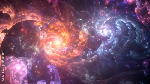 Abstract Colorful Spiral Nebula