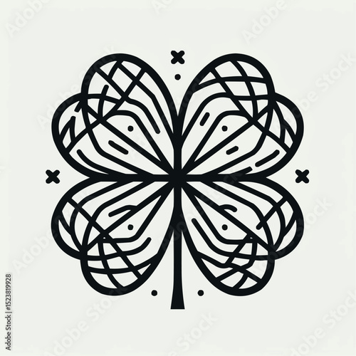 Illustration of a decorative shamrock, symbolizing luck and St. Patrick's Day celebration