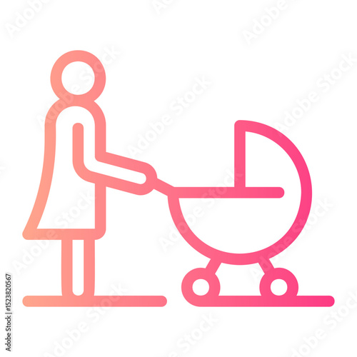 baby stroller gradient icon