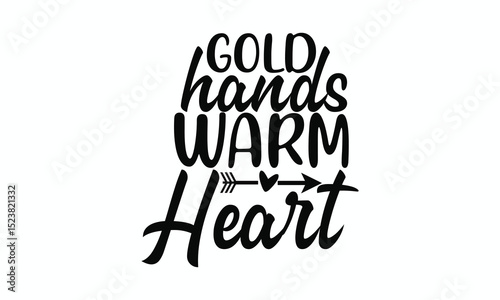 Gold Hands Warm Heart Inspirational Quote with Cat Theme