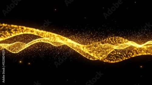 Golden Particles Wave Abstract Animation