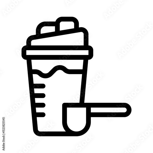 protein shake line icon