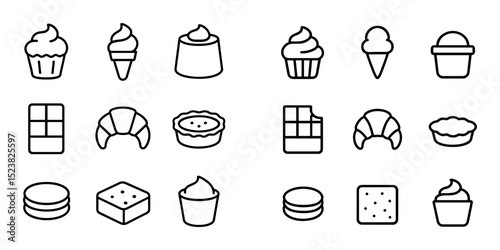 Minimalist Dessert Icons