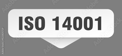iso 14001 sticker. iso 14001 sign isolated on gray background