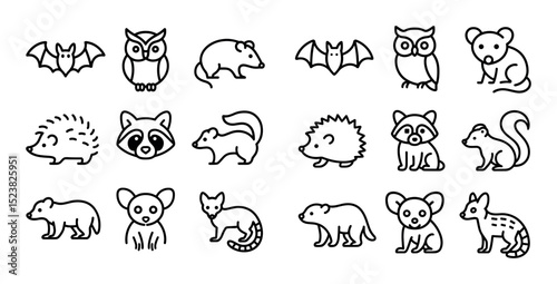 Nocturnal Animal Icons