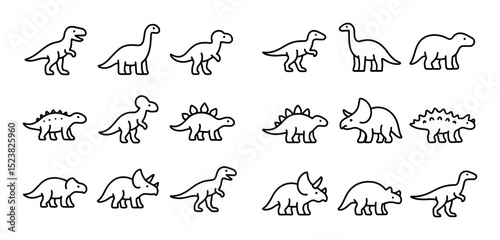 Minimalist Dinosaur Icons