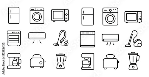 Minimalist Home Appliance Icons