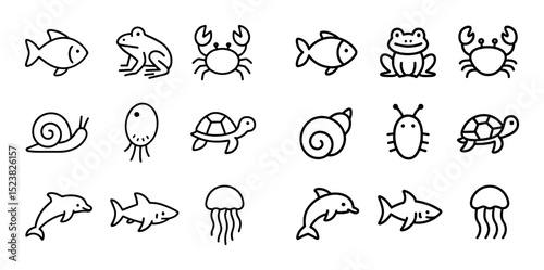 Minimalist Aquatic Icons