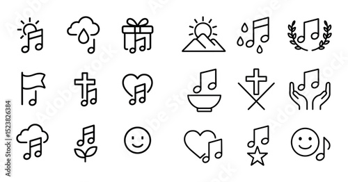 Minimal Hymn Icons Grid