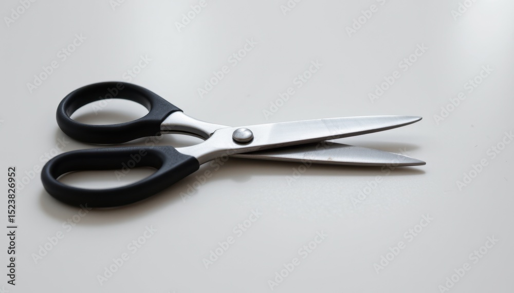 Obraz premium Crafting action with scissors home office product photography professional setting close-up creative tools