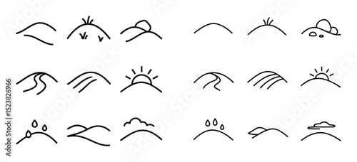 Minimalist Hill Icons
