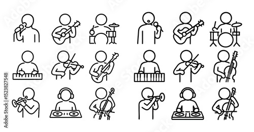Minimalist Musician Icons
