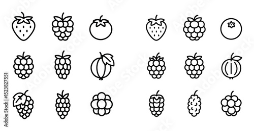 Minimalist Berry Icons