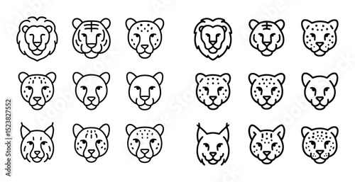 Minimalist Big Cat Icons